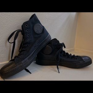 ✰ All Black Hightop Converse ✰